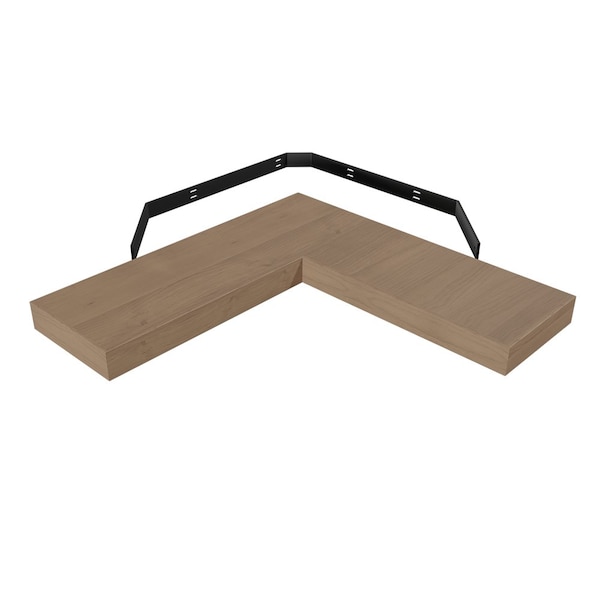 Designs Of Distinction 10" X 30" X 30" Furniture Grade Corner Floating Shelf - Alder 01MFL103030AL1 - main